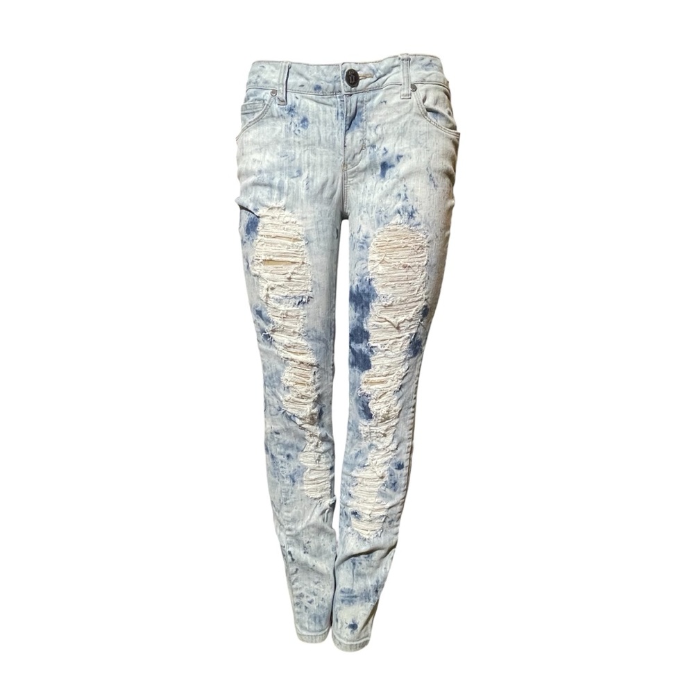 Decree Light Blue Distressed Super Skinny Jeans size 11